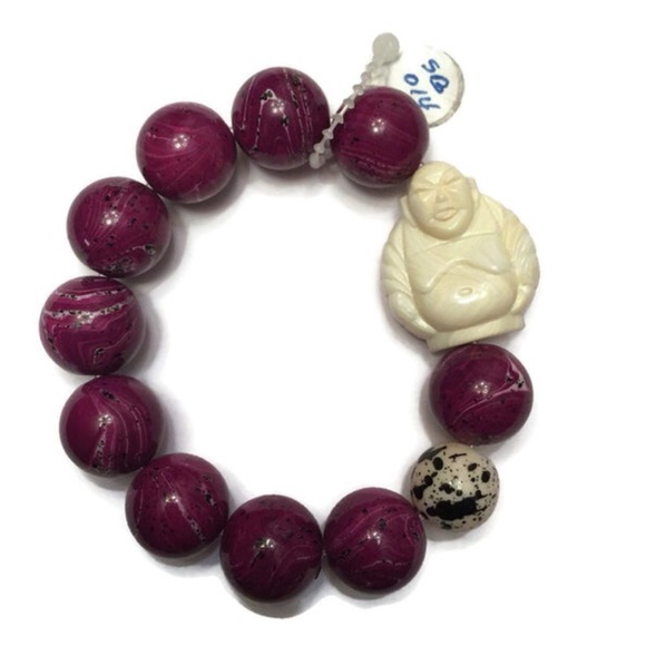 Handmade! BNWT Buddha oversized stretch bracelet - Picture 5 of 5